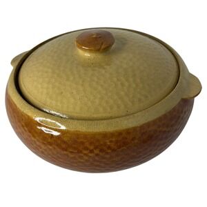 Vintage Watt Pottery Kla-Ham'rd Bean Pot Casserole w Lid Brown 1940s USA